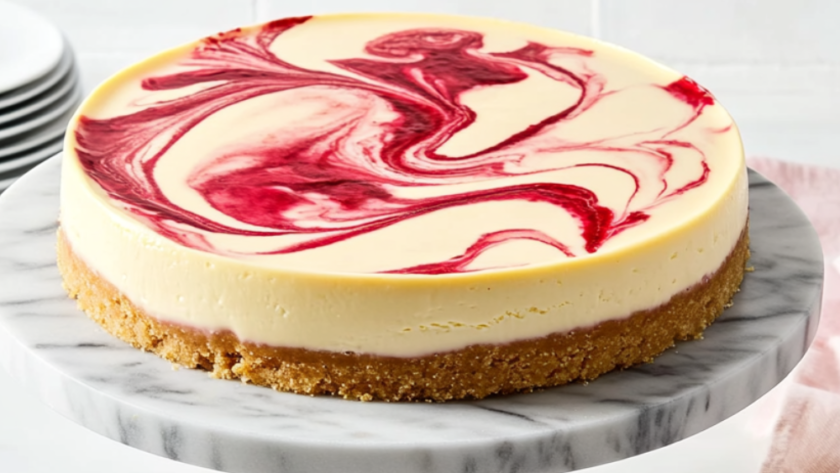 Martha Stewart Raspberry-Swirl Cheesecake