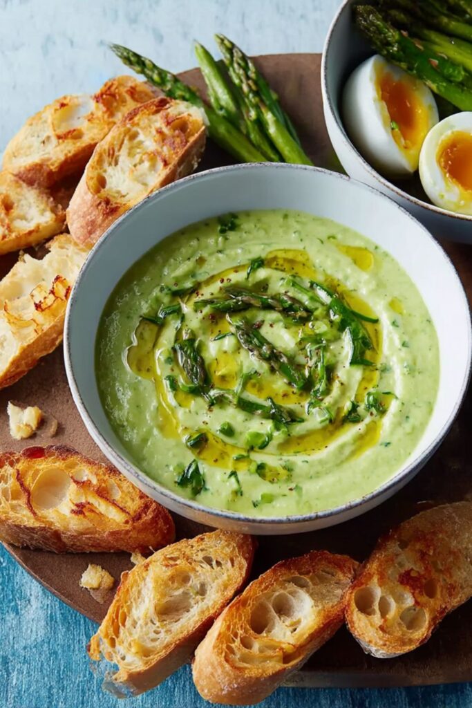 Chilled Avocado-Cucumber Soup with Crostini Recipe