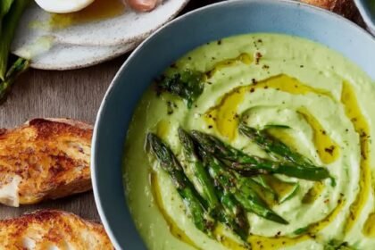 Chilled Avocado-Cucumber Soup with Crostini Recipe