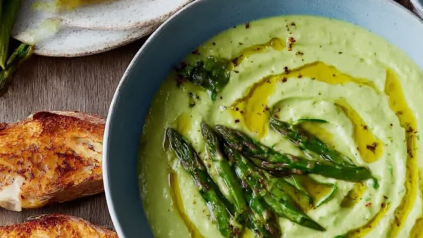 Chilled Avocado-Cucumber Soup with Crostini Recipe