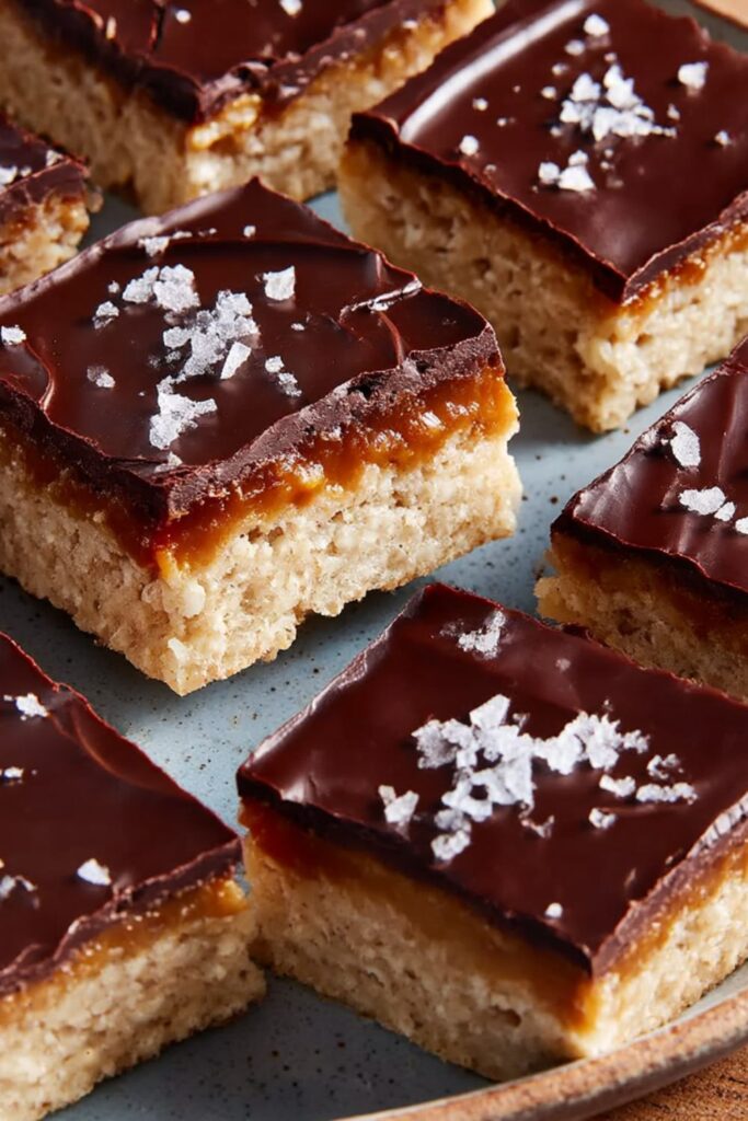 Chocolate-Peanut-Butter-Caramel Cereal Bars Recipe