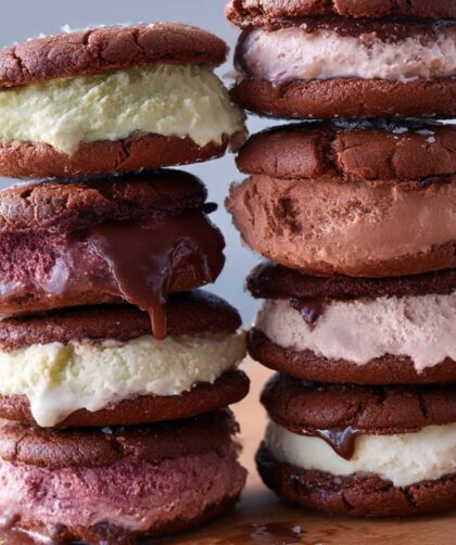 Chocolate Sea-Salt Brownie Ice Cream Sandwiches Recipe