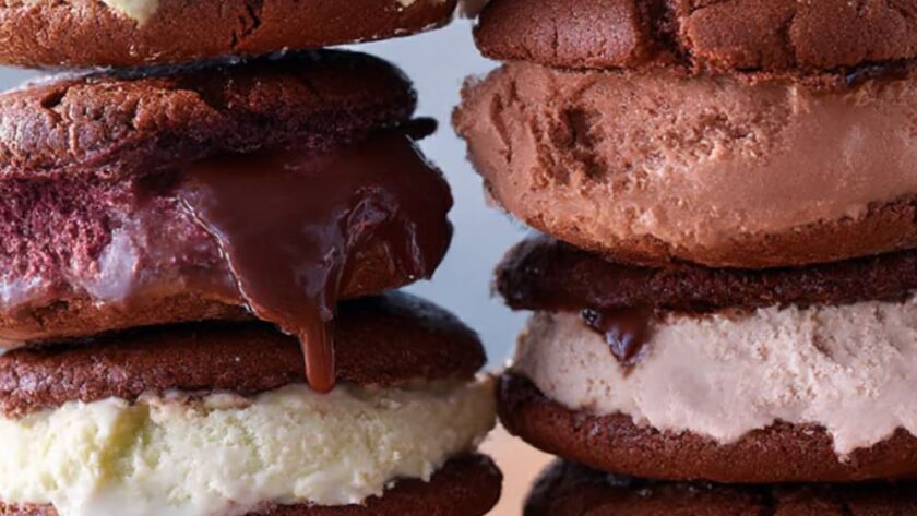 Chocolate Sea-Salt Brownie Ice Cream Sandwiches Recipe