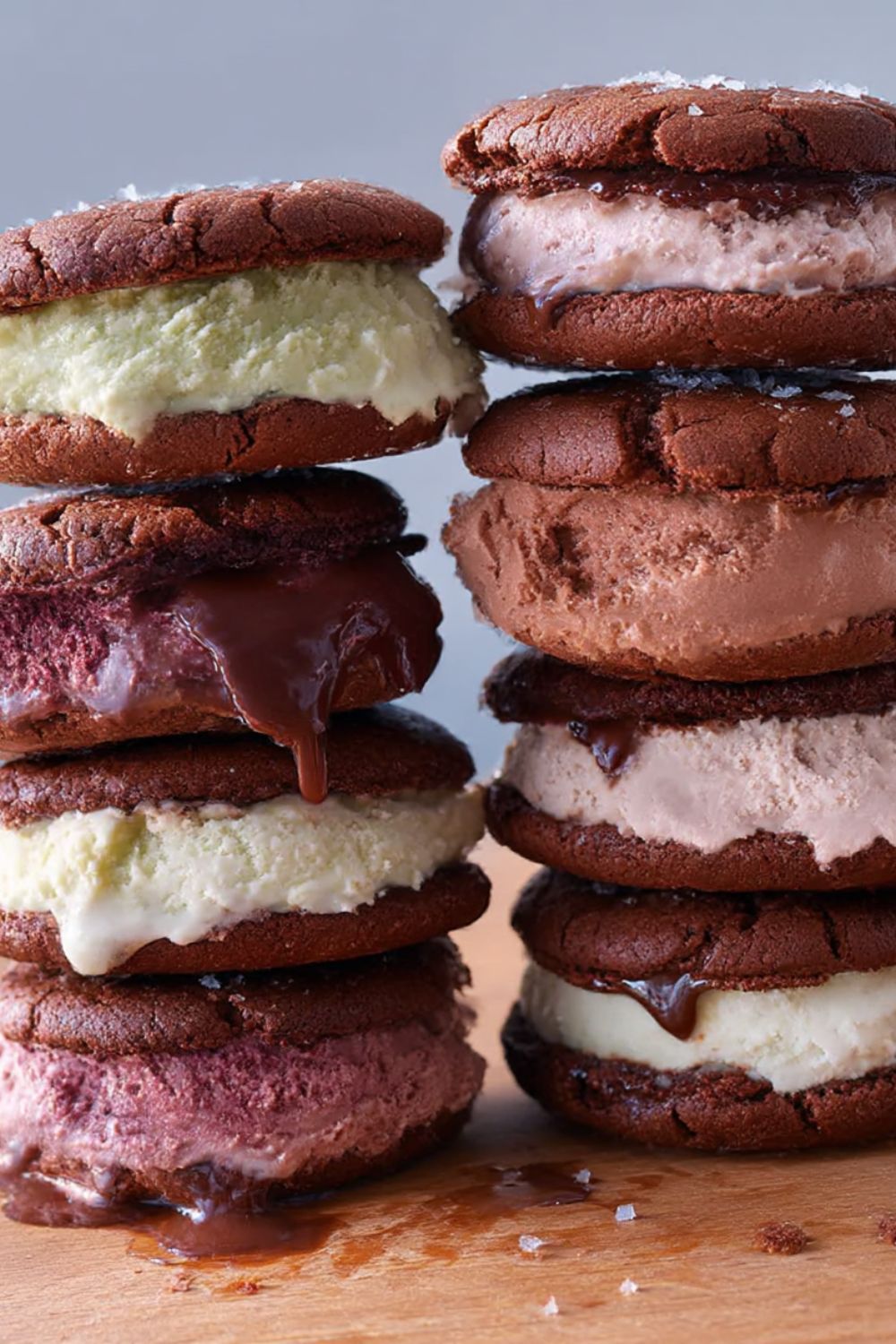 Chocolate Sea-Salt Brownie Ice Cream Sandwiches Recipe