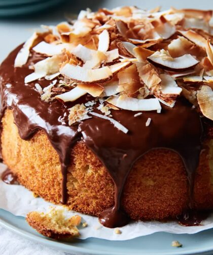Coconut Chiffon Cake with Chocolate Frosting Recipe