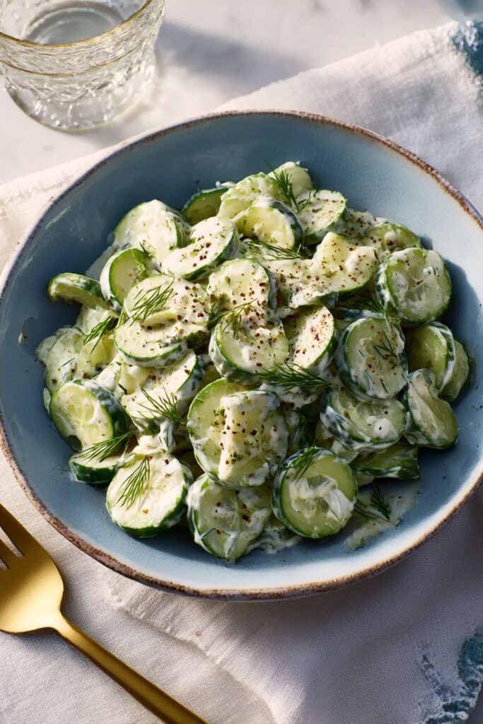 Cucumber Salad With Sour Cream and Dill Dressing Recipe