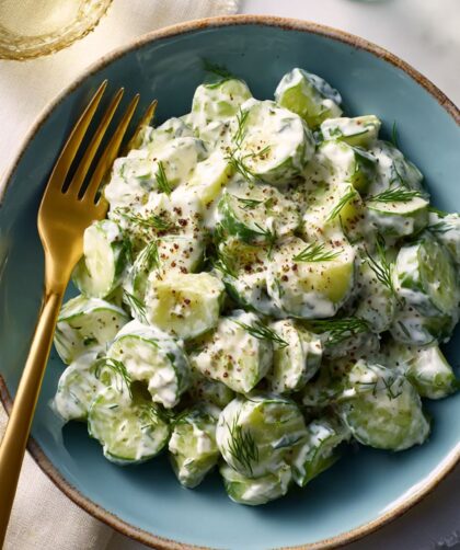 Cucumber Salad With Sour Cream and Dill Dressing Recipe