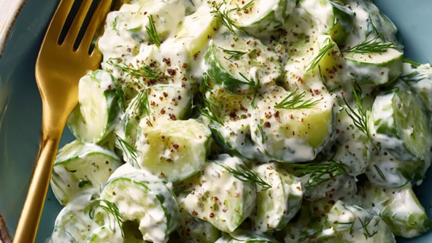 Cucumber Salad With Sour Cream and Dill Dressing Recipe