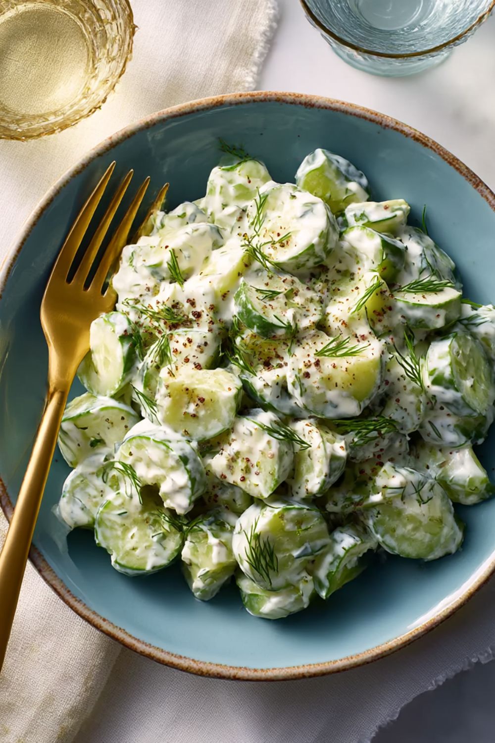 Cucumber Salad With Sour Cream and Dill Dressing Recipe