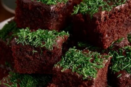 Fudgy Chocolate Brownies with Green Sprinkles Recipe