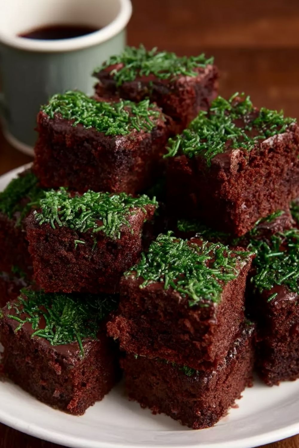 Fudgy Chocolate Brownies with Green Sprinkles Recipe