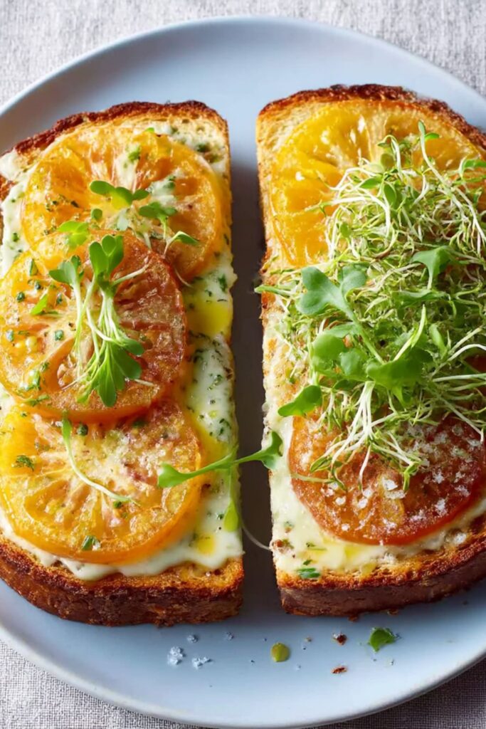 Heirloom Tomato Tartines with Garlic-Parsley Aioli Recipe