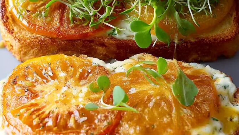 Heirloom Tomato Tartines with Garlic-Parsley Aioli Recipe