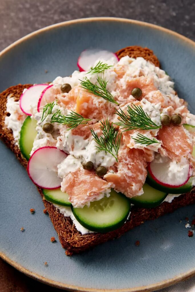 Lemony-Yogurt Salmon Tartine with Dill Recipe