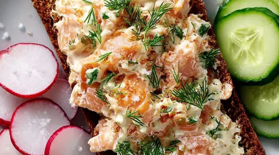 Lemony-Yogurt Salmon Tartine with Dill Recipe
