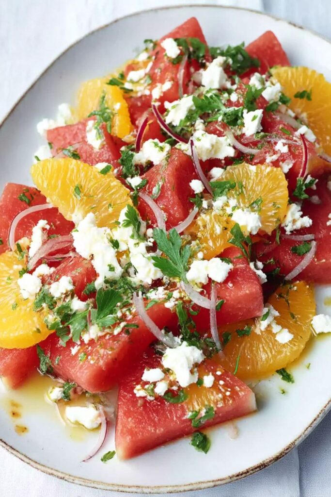 Watermelon, Orange, and Feta Salad Recipe