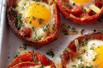 Baked Eggs in Whole Roasted Tomatoes Recipe
