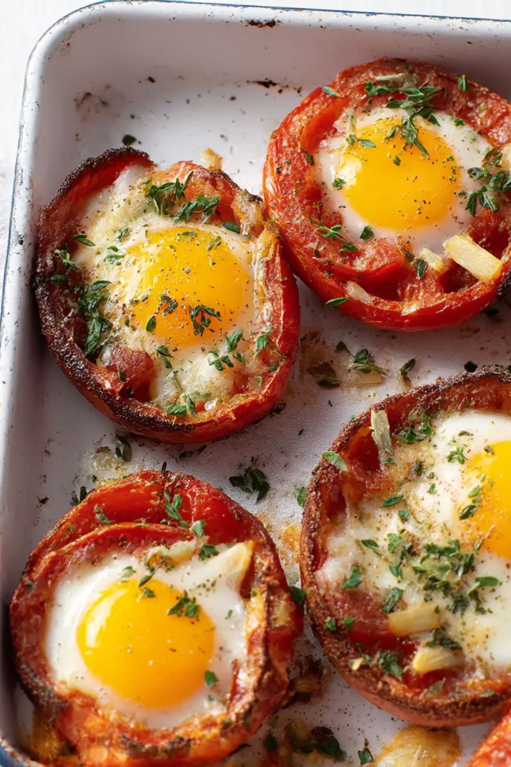 Baked Eggs in Whole Roasted Tomatoes Recipe