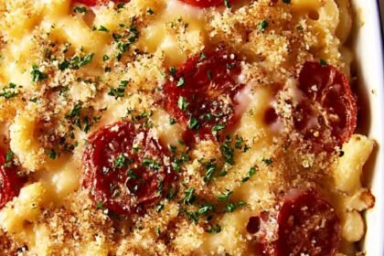 Baked Mac and Cheese with Broiled Tomatoes Recipe