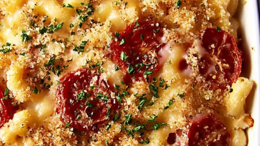 Baked Mac and Cheese with Broiled Tomatoes Recipe
