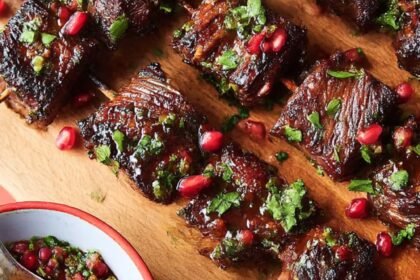 Pomegranate Skirt-Steak Kebabs Recipe