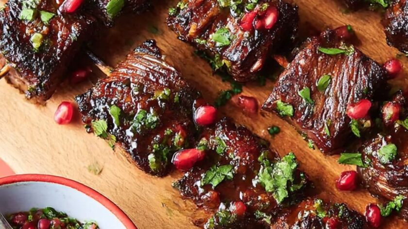 Pomegranate Skirt-Steak Kebabs Recipe