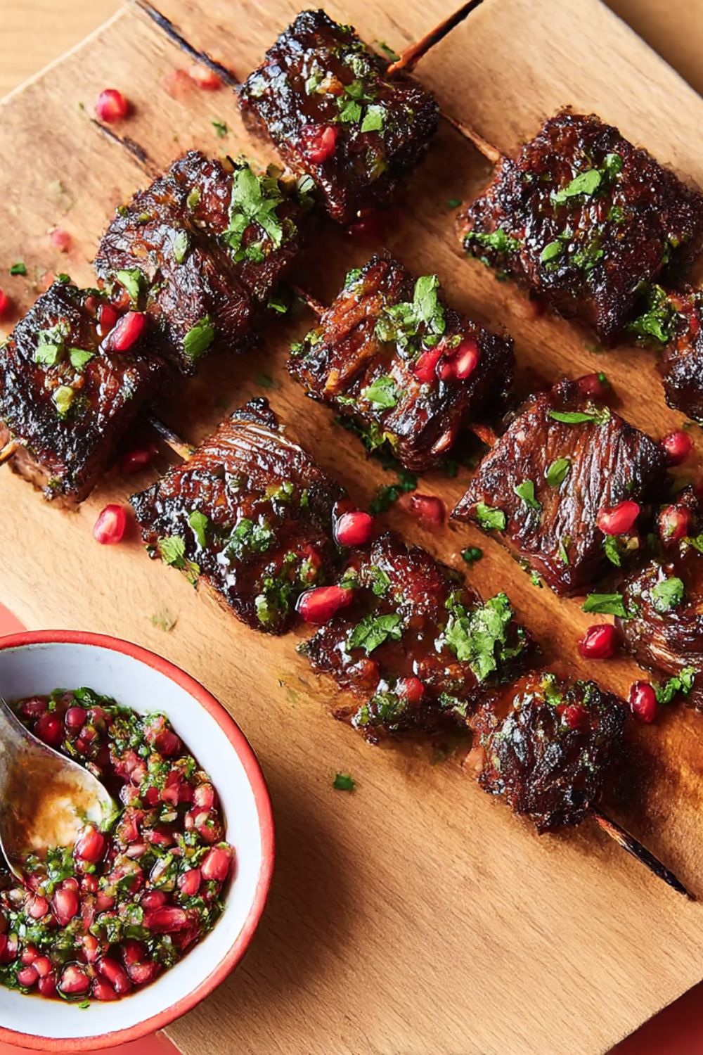 Pomegranate Skirt-Steak Kebabs Recipe