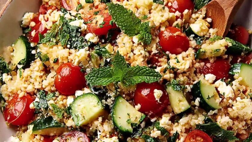 Rice Salad with Tomatoes, Cucumbers, and Feta Recipe