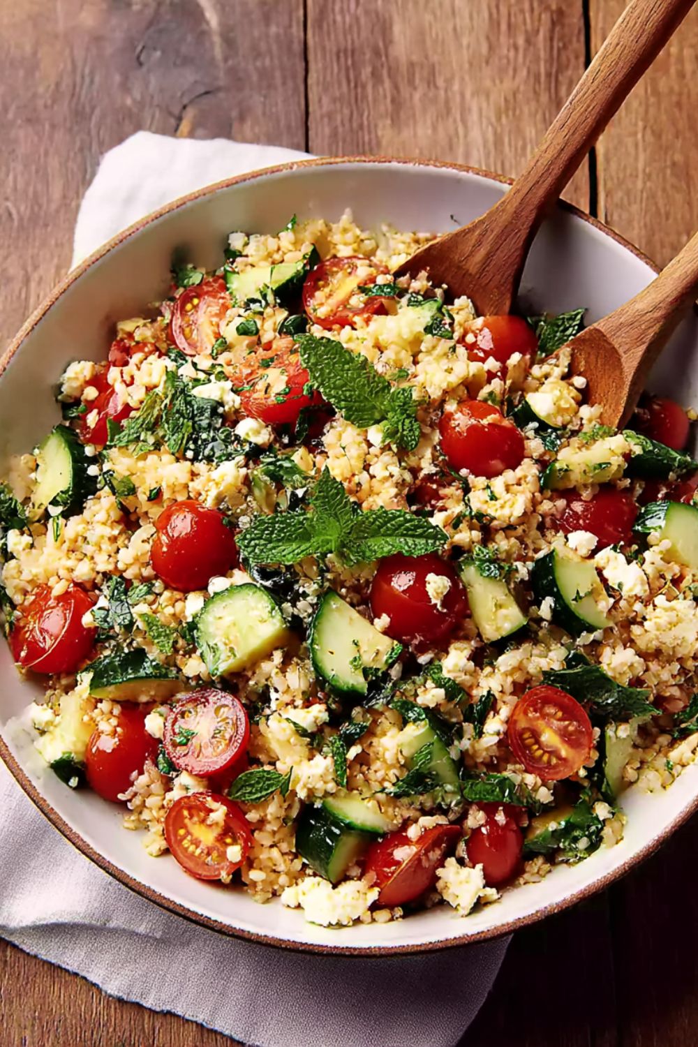Rice Salad with Tomatoes, Cucumbers, and Feta Recipe