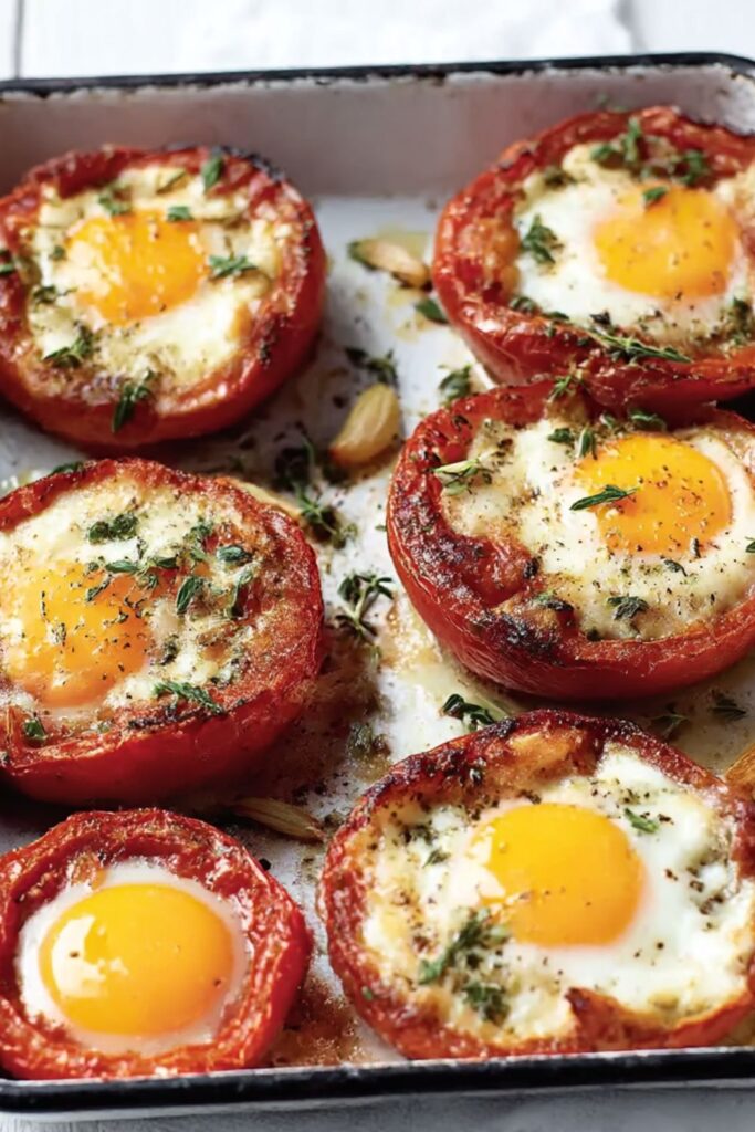 Baked Eggs in Whole Roasted Tomatoes Recipe