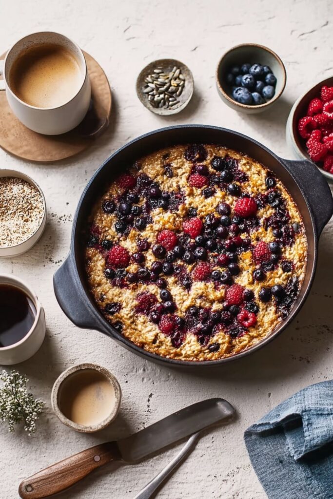 Baked Oatmeal for a Crowd With Berries and Seeds