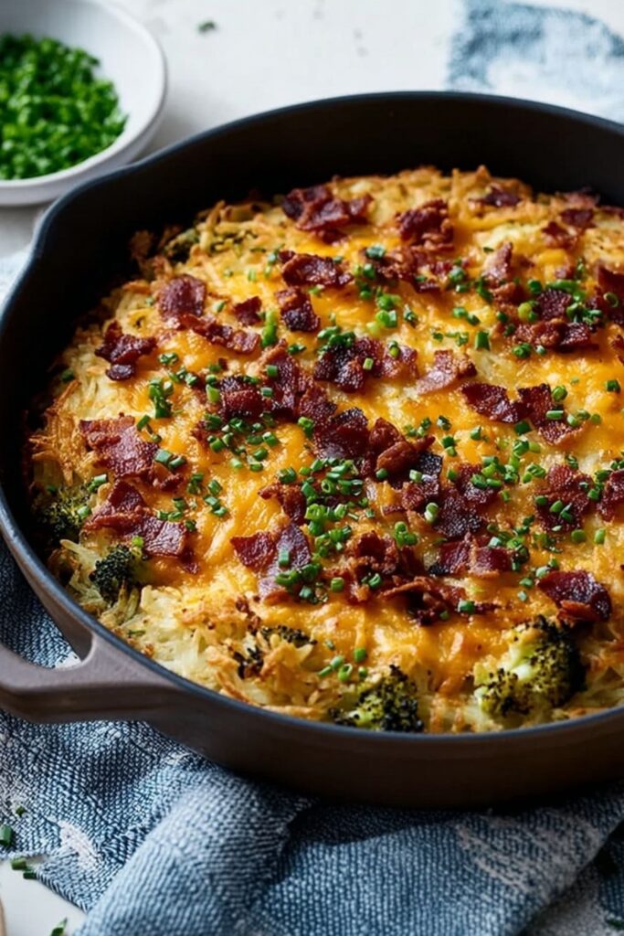 Broccoli-Cheddar Hash-Brown Casserole