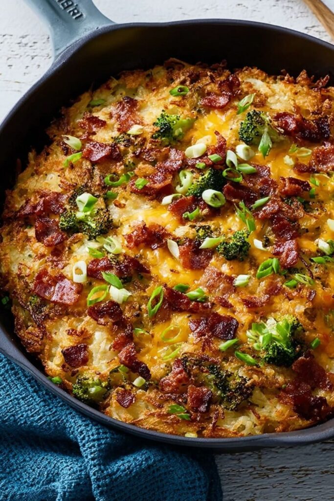 Broccoli-Cheddar Hash-Brown Casserole