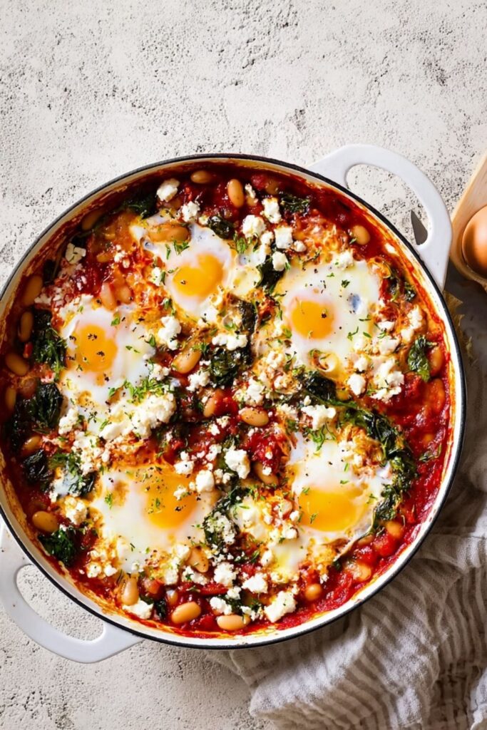 Cheesy Butter-Bean Shakshuka