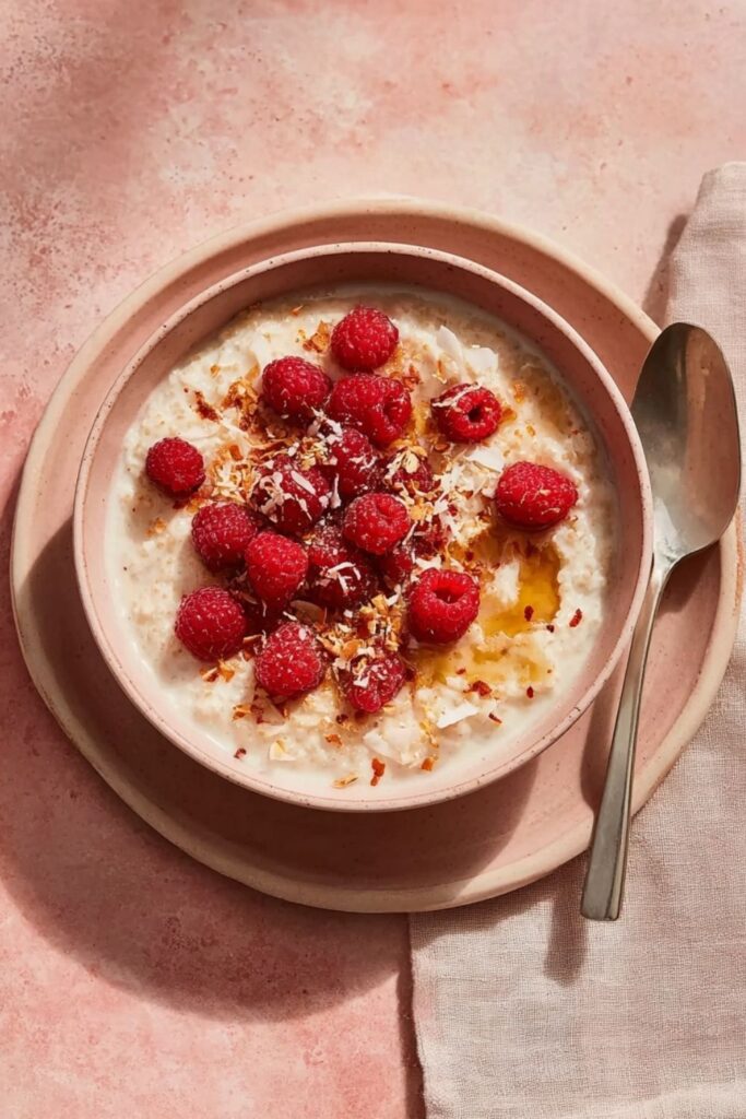 Coconut-Raspberry Breakfast Pudding