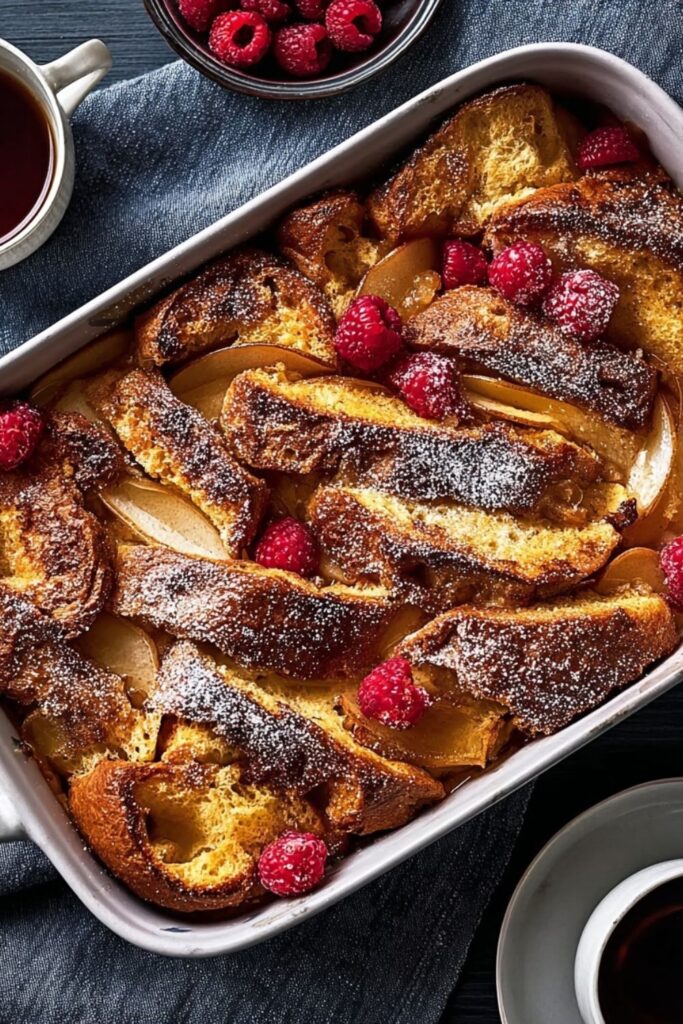 Pear-and-Raspberry Baked French Toast