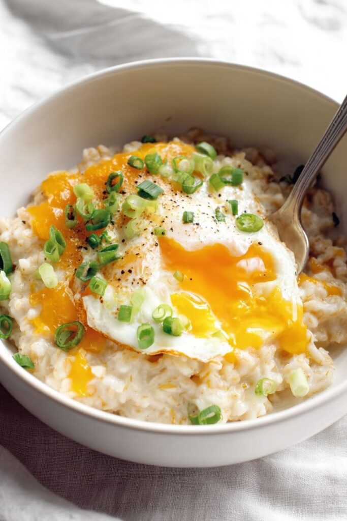 Savory Oatmeal with Spinach and Egg