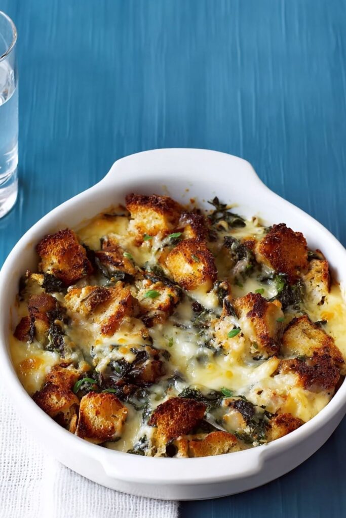 Spinach and Cheddar Strata