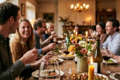 Martha Stewart dinner party aesthetic table scene