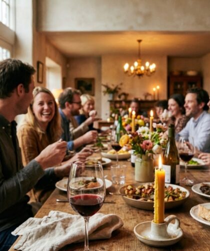 Martha Stewart dinner party aesthetic table scene
