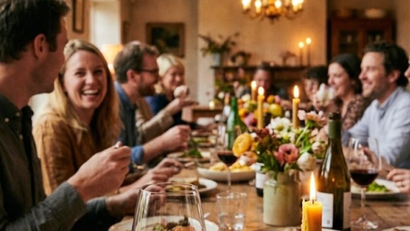 Martha Stewart dinner party aesthetic table scene