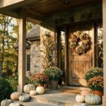 Martha Stewart aesthetic fall front porch