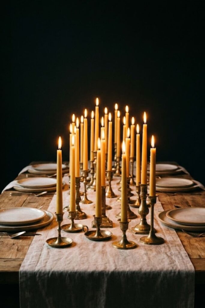 Martha Stewart aesthetic party beeswax candlelight