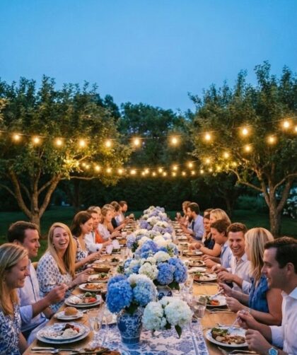 Martha Stewart aesthetic summer outdoor dining