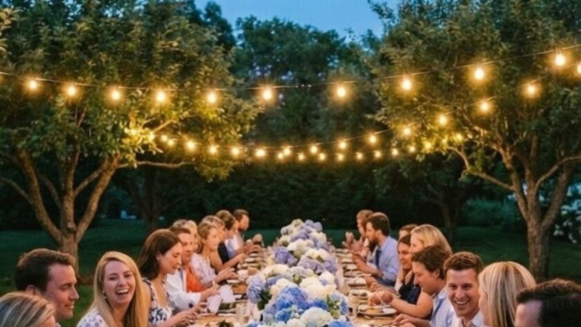 Martha Stewart aesthetic summer outdoor dining