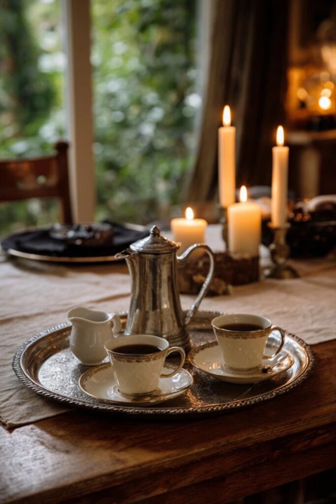Coffee Service on a Silver Tray