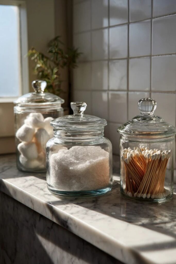 12. Glass Jars Instead of Plastic Containers