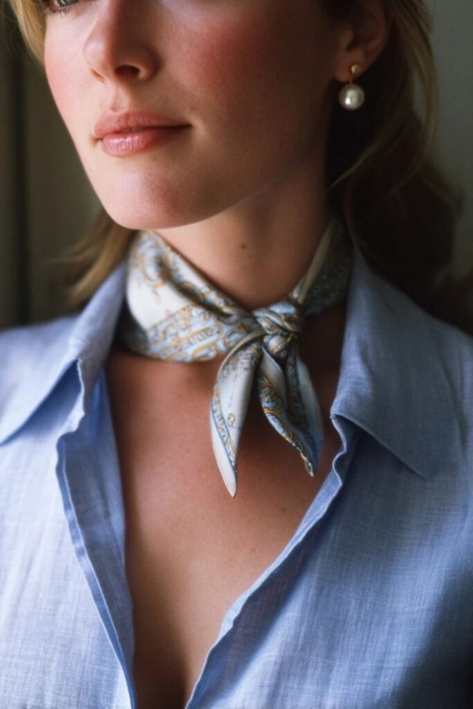 The Hermès Scarf at the Neck