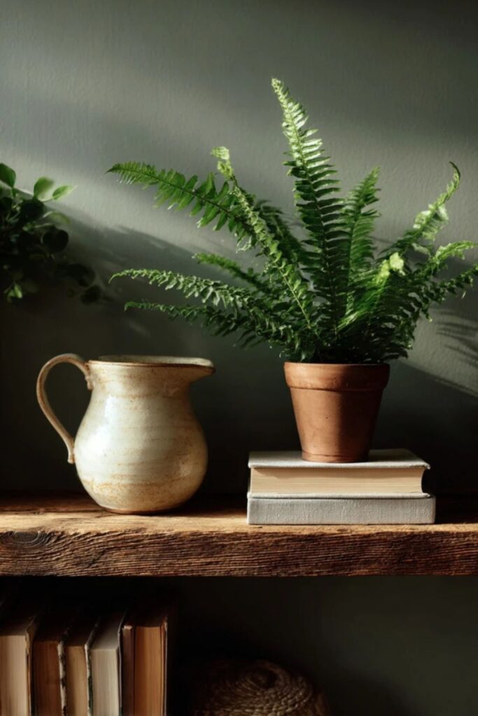 16. A Shelf Styled With Three Objects