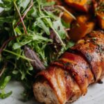Martha Stewart Broiled Bacon Wrapped Chicken Sweet Potatoes And Watercress Recipe